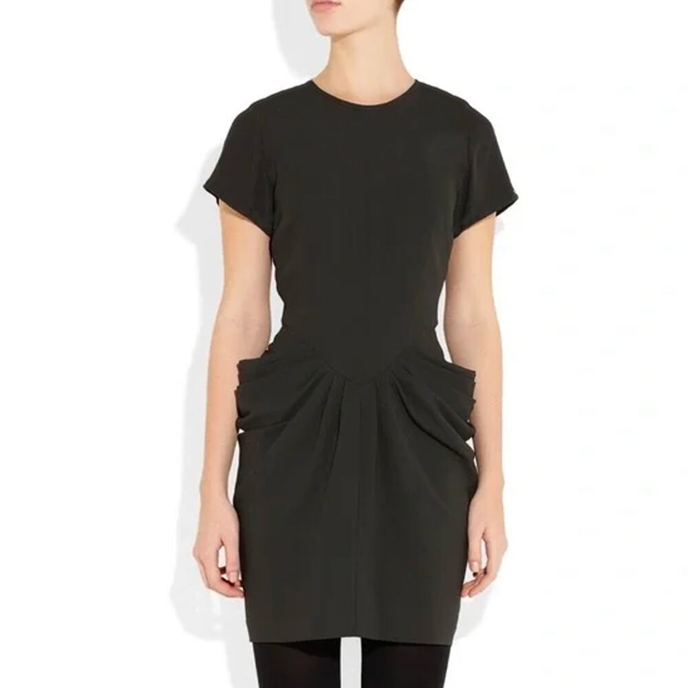 Rare Isabel Marant Short Sleeve Ruched Dress in Gray Size 40 US 8 UK 12